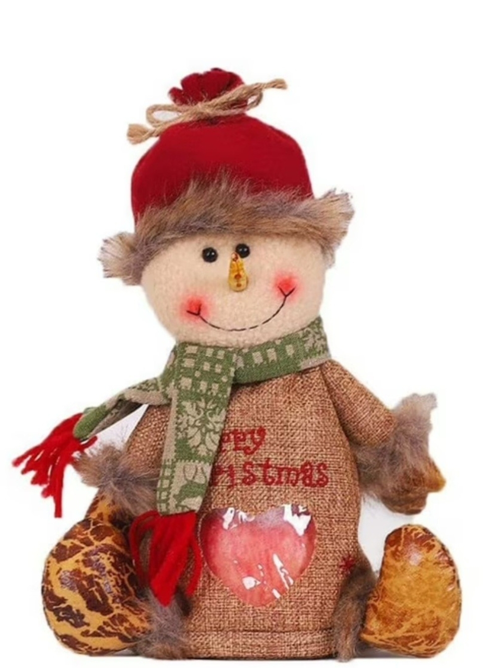Source Unknown Red Hat Snowman Gift Bag with Green Scarf